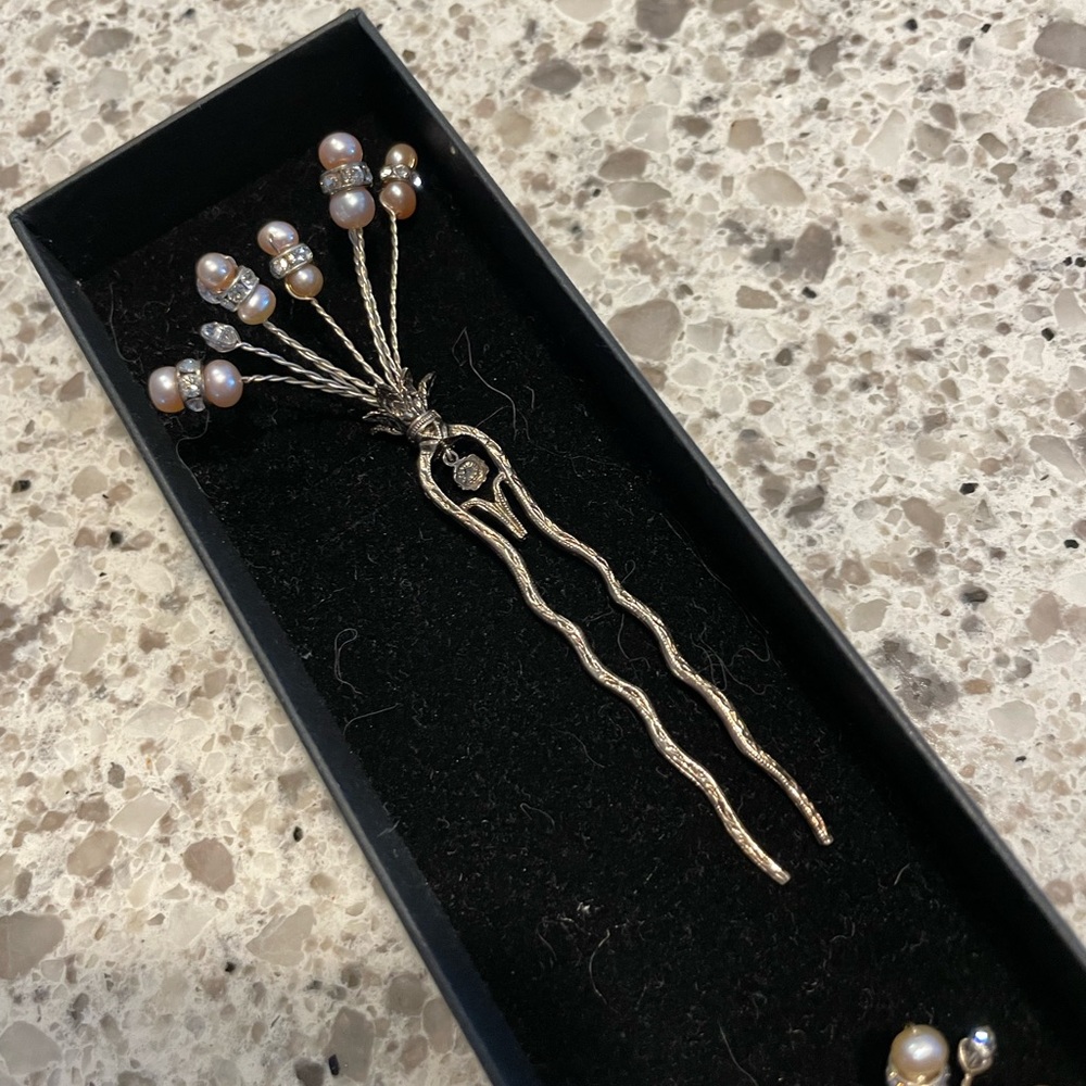 Vintage Swarovski by Tacori 925 Bridal Collection Hairpins ONLY - Picture 9 of 10